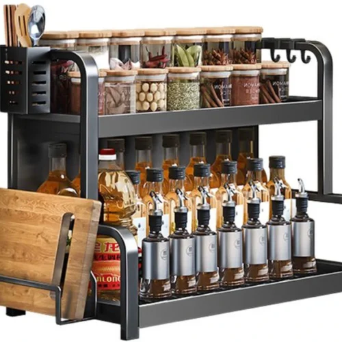 P-87213239211700-20260406102526.webp Unyqoos® Veelzijdig Keukenrek met Twee Lagen en Extra Opbergruimte voor Kruiden en Accessoires