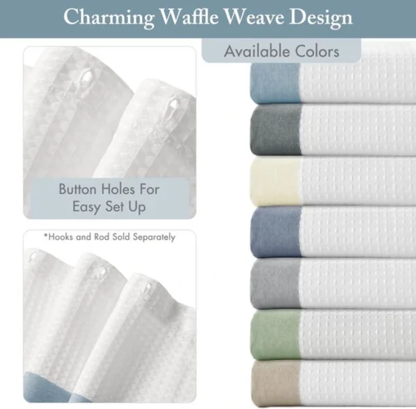 Unyqoos® Blauw stoffen douchegordijn met vochtregulatie en moderne stijl voor badkamer