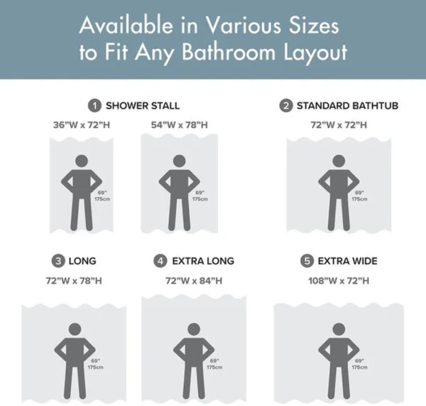 Unyqoos® Blauw stoffen douchegordijn met vochtregulatie en moderne stijl voor badkamer