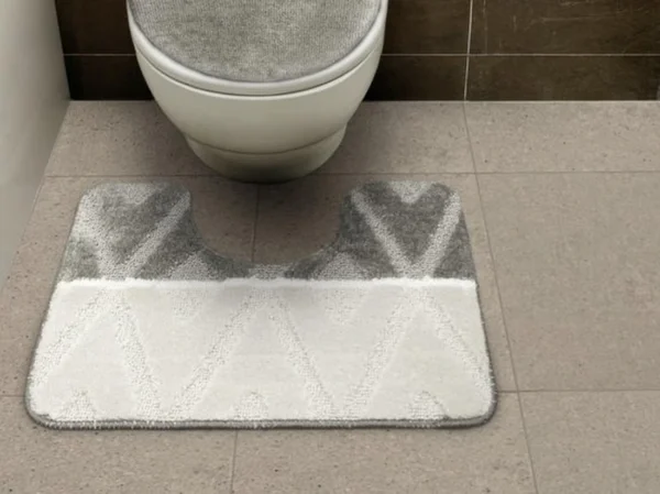 Unyqoos® Driedelige badmat set met antislip en wasbare zachte structuur voor badkamer