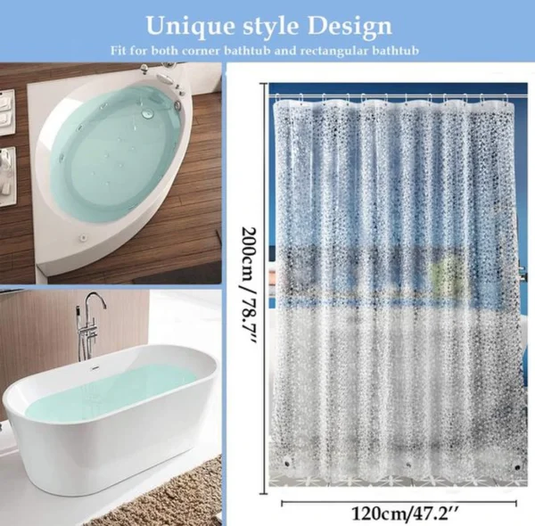 P-87213239242252-20260403114120.webp Unyqoos® Transparant waterdicht douchegordijn met 3D-design en magneten 120x200 cm