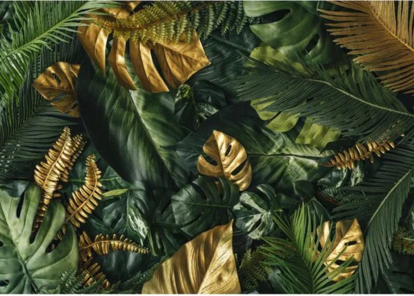 Unyqoos® Modern fotobehang met tropische Monstera bladeren voor woonkamer of slaapkamer