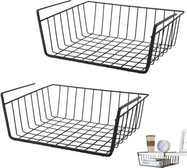 Unyqoos® Metalen Hangmand Organizer voor Onderkast en Rek met 2 Stuks voor Keuken en Badkamer