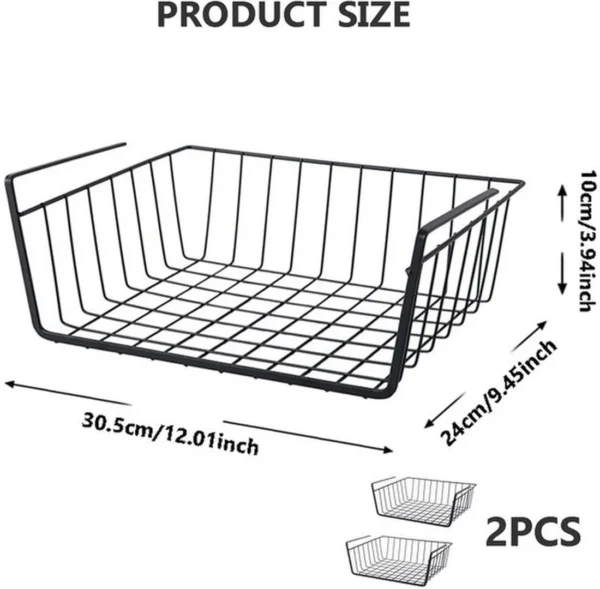 Unyqoos® Metalen Hangmand Organizer voor Onderkast en Rek met 2 Stuks voor Keuken en Badkamer