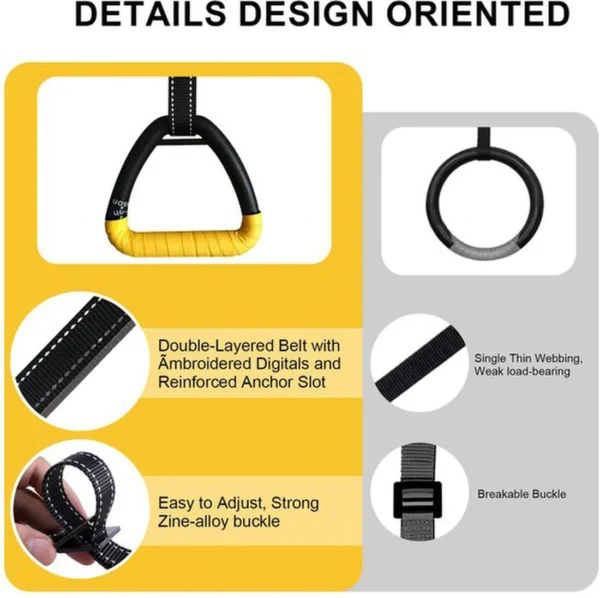 Unyqoos® Verstelbare fitnessringen met hoge draagkracht en antislip handlussen