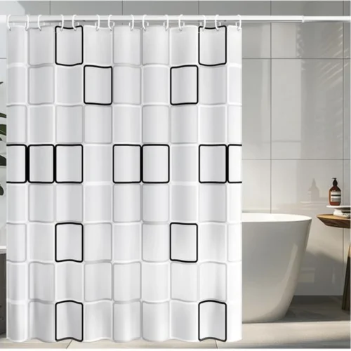 Unyqoos® Waterdicht en schimmelwerend douchegordijn met haken voor badkamer