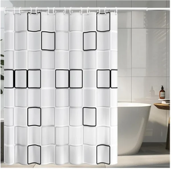 Unyqoos® Waterdicht en schimmelwerend douchegordijn met haken voor badkamer