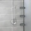 P-87213239318106-20260405174304.webp Unyqoos® Uittrekbaar roestvrijstalen hoekrek met natuursteenlook manden voor badkamer