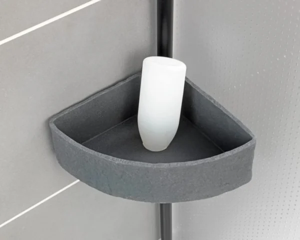 P-87213239318109-20260405174309.webp Unyqoos® Uittrekbaar roestvrijstalen hoekrek met natuursteenlook manden voor badkamer