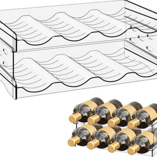 P-87213239321140-20260406110229.webp Unyqoos® Stapelbaar flessenrek voor koelkast en keuken met transparant ontwerp