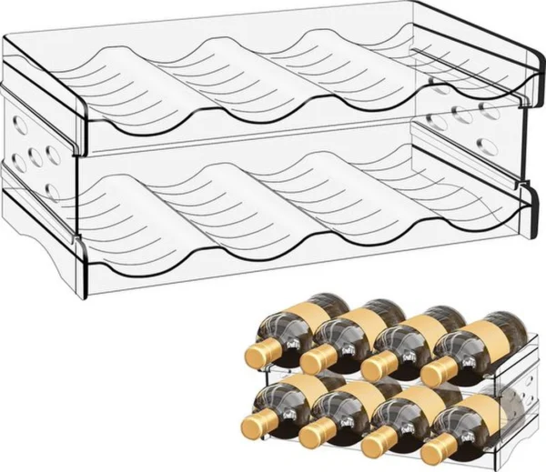 P-87213239321140-20260406110229.webp Unyqoos® Stapelbaar flessenrek voor koelkast en keuken met transparant ontwerp