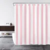 P-87213239329471-20260403114233.webp Unyqoos® Waterdicht roze-wit gestreept douchegordijn met haken voor badkamer