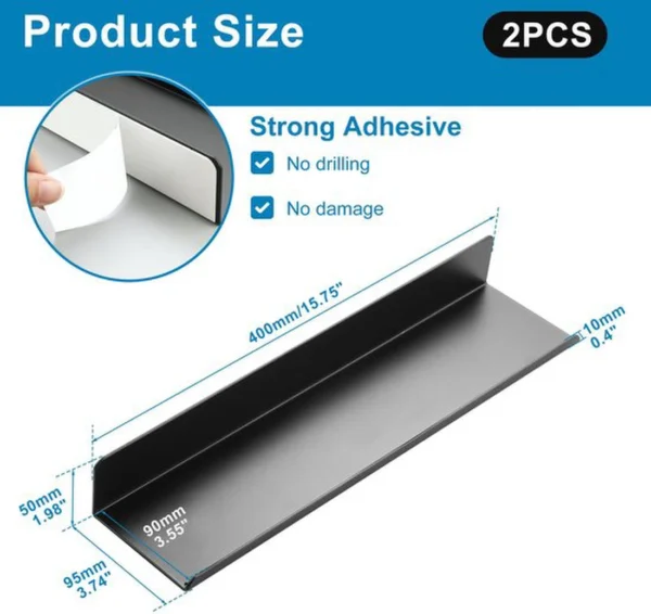 P-87213239329851-20260406083321.webp Unyqoos® Zelfklevend wandrek zwart 40 cm voor woonkamer en keuken zonder boren