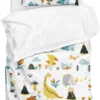 Unyqoos® Kinder beddengoed set met dinosaurus motief en kussensloop van microvezel