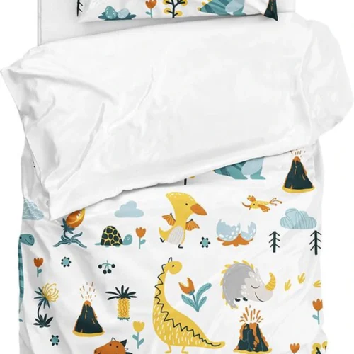 Unyqoos® Kinder beddengoed set met dinosaurus motief en kussensloop van microvezel