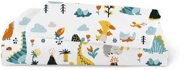 Unyqoos® Kinder beddengoed set met dinosaurus motief en kussensloop van microvezel