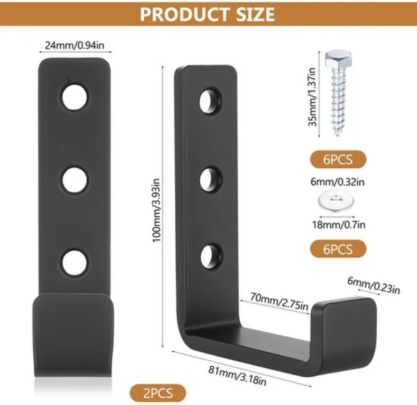 P-87213239353993-20260406115815.webp Unyqoos® Set van twee multifunctionele zware wandhaken voor diverse ophangoplossingen