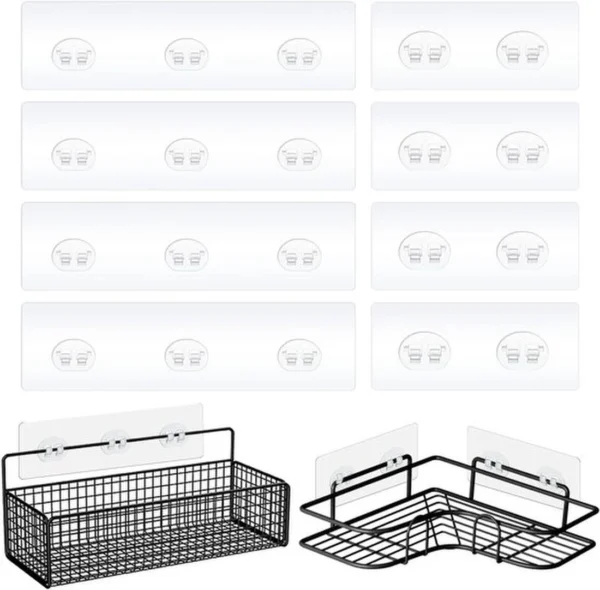 Unyqoos® Zelfklevende haken voor badkamer en keuken zonder boren, set van 8 stuks