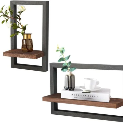 Unyqoos® Set van twee houten zwevende wandplanken voor diverse ruimtes en toepassingen