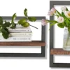 P-87213239362112-20260406082234.webp Unyqoos® Set van twee houten zwevende wandplanken voor diverse ruimtes en toepassingen