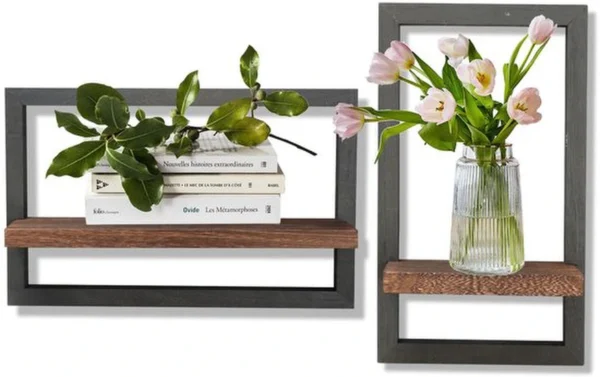 P-87213239362112-20260406082234.webp Unyqoos® Set van twee houten zwevende wandplanken voor diverse ruimtes en toepassingen