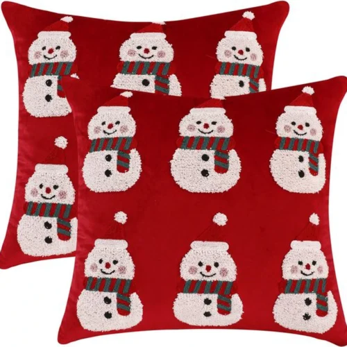 P-87213239380240-20260406111838.webp Unyqoos® Set van 2 fluwelen kussenhoezen met kerstmotief voor sfeervolle decoratie