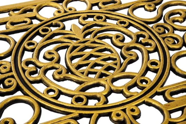 Unyqoos® Onderhoudsvriendelijke antislip rubberen deurmat voor binnen en buitengebruik, goud, 45*75 cm