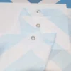 P-87213239403626-20260403114259.webp Unyqoos® Stijlvol textiel douchegordijn met blauw-wit kleurverloop en chevron patroon