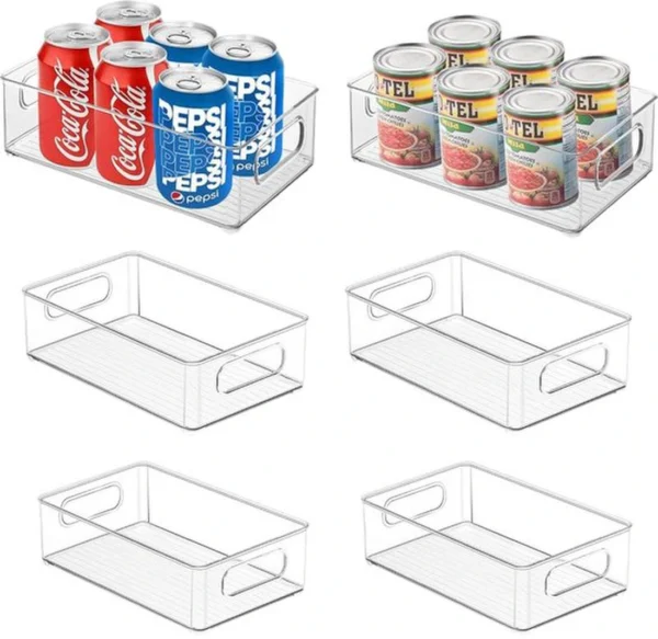 P-87213239405080-20260406095320.webp Unyqoos® Set van 6 transparante opbergdozen voor koelkast en keukenorganisatie