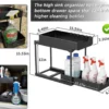 Unyqoos® Multifunctioneel Opslagsysteem voor Keuken en Badkamer met Dubbele Laden en Haken