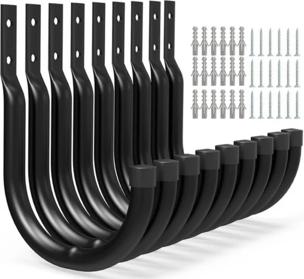 P-87213239415980-20260406120209.webp Unyqoos® Set van 9 stevige wandhaken voor zware lasten en ladderopslag in garage