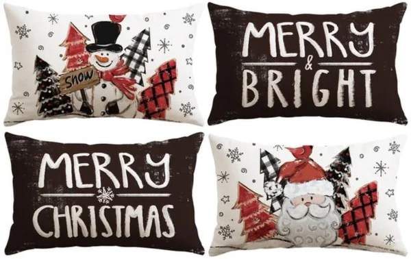 P-87213239423110-20260406111657.webp Unyqoos® Set van vier feestelijke kussenslopen met kerstmotief voor sfeervolle decoratie