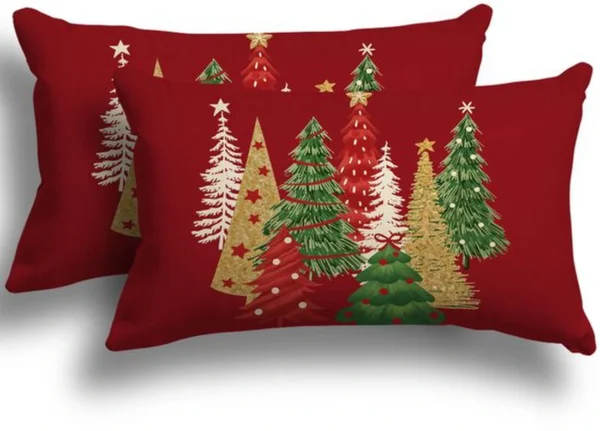 P-87213239440010-20260406111553.webp Unyqoos® Set van 2 decoratieve kussenhoezen voor kerst in linnen stijl, 30 x 50 cm