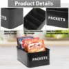 P-87213239475838-20260406102635.webp Unyqoos® Zwarte metalen kruiden- en theezakjes organizer met vier vakken voor keukenopslag