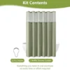 Unyqoos® Waterdicht douchegordijn met wafelweefsel en gaasvenster voor hoteluitstraling,groen,183 cm
