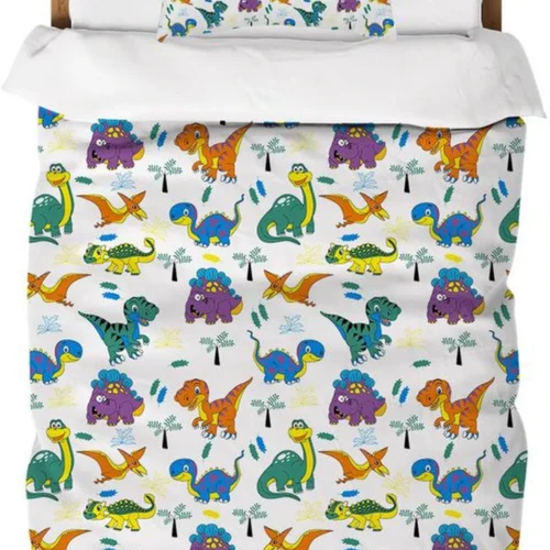 P-87213239484290-20260405105153.webp Unyqoos® Zacht en kleurrijk dinosaurus beddengoed voor kinderen met ritssluiting