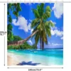 P-87213239520066-20260403114357.webp Unyqoos® Polyester Douchegordijn met Tropisch Strandontwerp voor Badkamers, Inclusief Haken en Eenvoudige Installatie