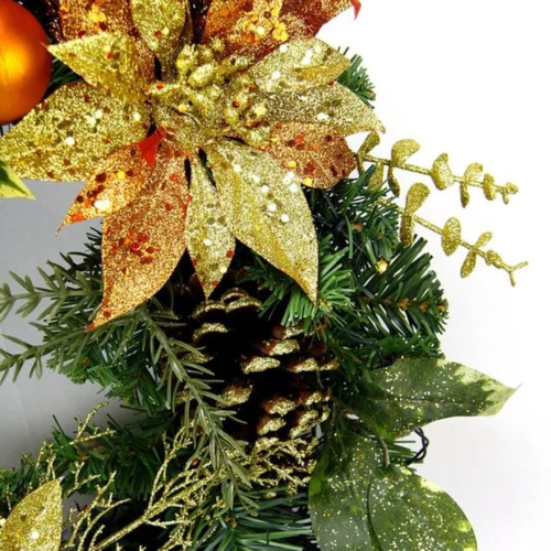 P-87213239531190-20260405135751.webp Unyqoos® Sfeervolle kerstkrans met ledverlichting en natuurlijke decoraties voor de deur