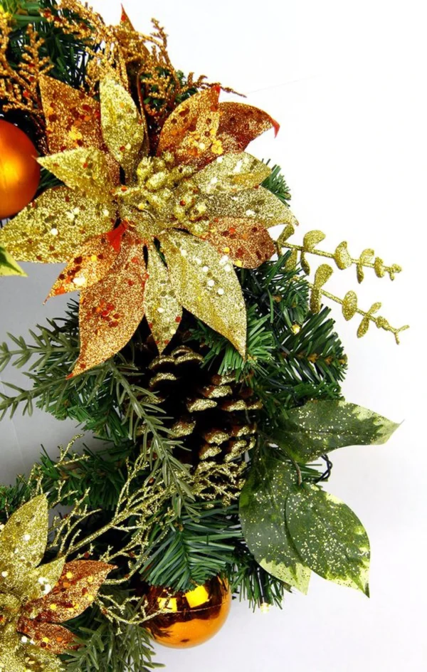 P-87213239531190-20260405135751.webp Unyqoos® Sfeervolle kerstkrans met ledverlichting en natuurlijke decoraties voor de deur