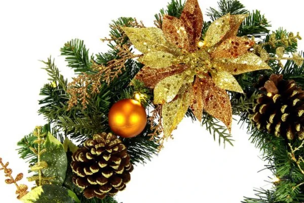 P-87213239531191-20260405135757.webp Unyqoos® Sfeervolle kerstkrans met ledverlichting en natuurlijke decoraties voor de deur