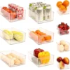 Unyqoos® Set van 10 transparante opbergdozen voor koelkast en keukenorganisatie