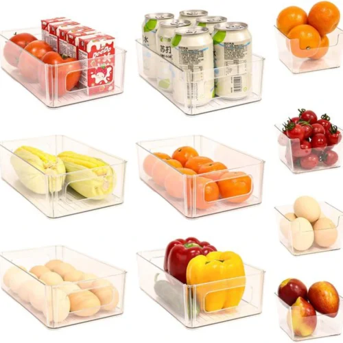 P-87213239531640-20260406095027.webp Unyqoos® Set van 10 transparante opbergdozen voor koelkast en keukenorganisatie