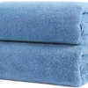 P-87213239537370-20260405181557.webp Unyqoos® Sneldrogende microvezel badhanddoeken in blauw met groot formaat en satijnen rand