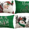 Unyqoos® Set van 4 decoratieve kerstkussenhoezen met verborgen ritssluiting