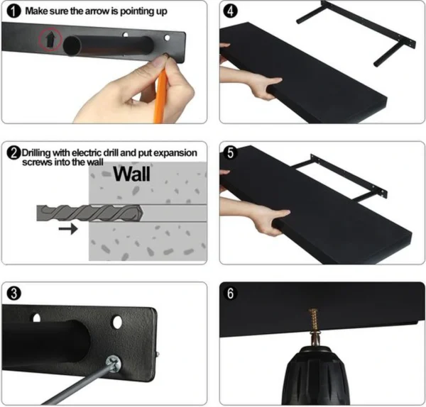 P-87213239554896-20260406083525.webp Unyqoos® Set van 4 moderne zwevende wandrekken voor stijlvolle opbergruimte
