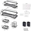 P-87213239558541-20260405174356.webp Unyqoos® Praktische 5-delige Doucherek Organizer zonder Boren met RVS Hoekrek en 4 Haken