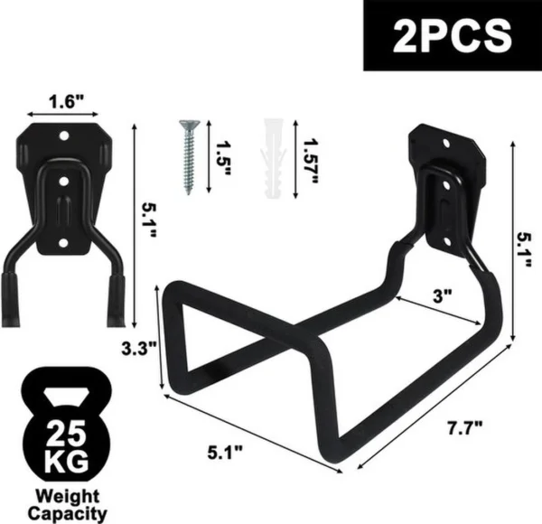 P-87213239564481-20260406121026.webp Unyqoos® Twee Wandgemonteerde Tuinslanghouders van Metaal voor Ruimtebesparing Buiten