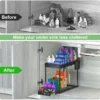 Unyqoos® Handige Onderkast Organizer met Verstelbare Hoogte en Veelzijdige Opslagopties voor Keuken en Badkamer