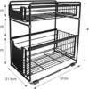 Unyqoos® Dubbel Laag Opschuifbare Lade-Organizer voor Onder Wastafel en Keuken, Badkamer Opslagoplossing