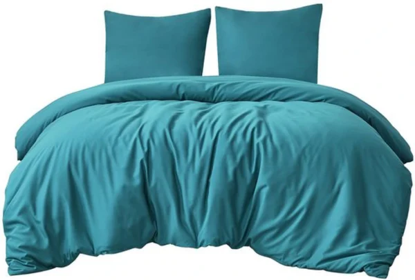 P-87213239609197-20260405105702.webp Unyqoos® Turquoise microvezel beddengoedset 200x200 cm met ritssluiting en kussenslopen